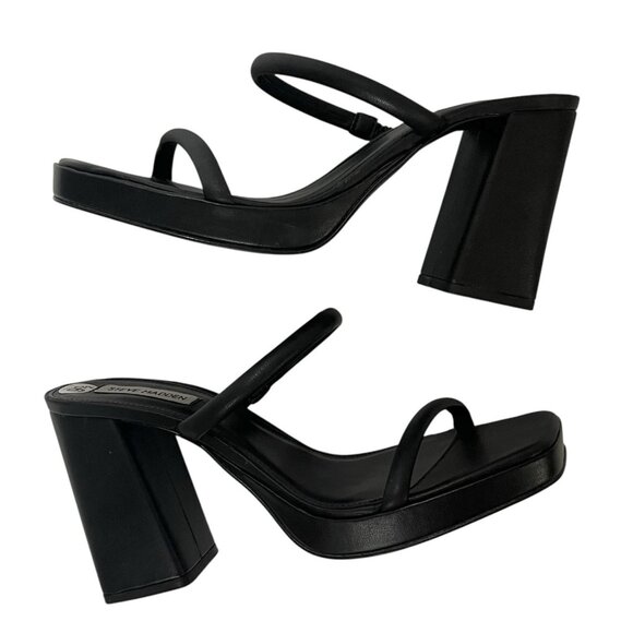 Steve Madden Black Strappy Sandals - Picture 3 of 13
